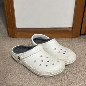 CROCS Women's White and Black Slippers